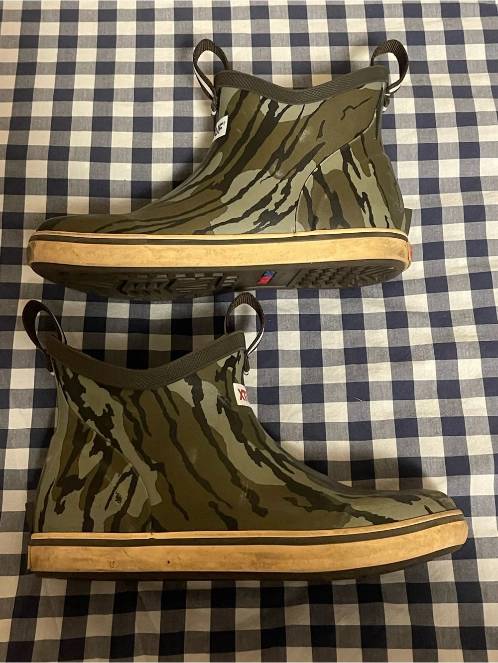 Xtratuf Kids' Camo Green Slip-On Deck Boots